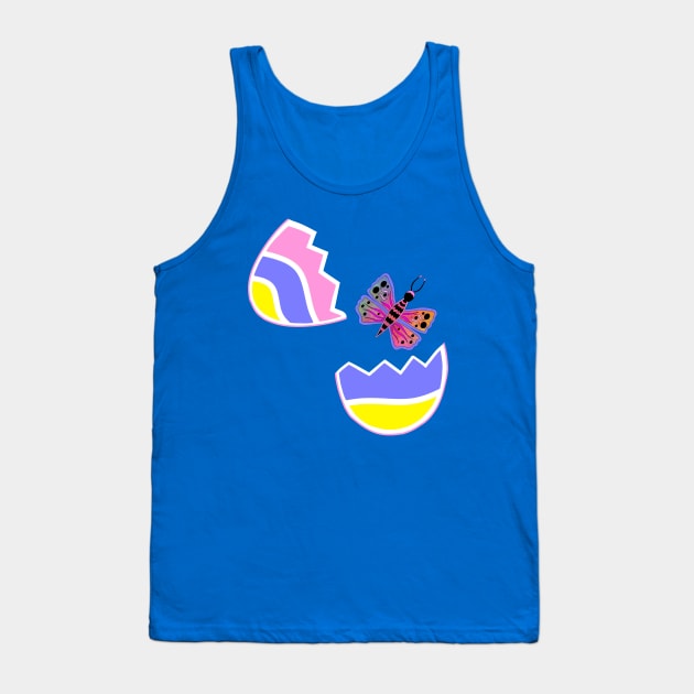 HAPPY Easter  Egg Butterfly - Easter Egg Art Tank Top by SartorisArt1